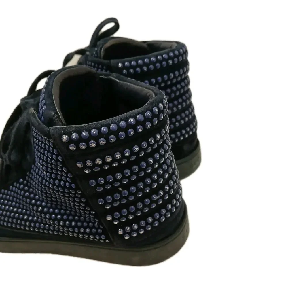 Gucci Coda Bead Dots High Top Sneakers Men 7.5 G Dark Blue Black LIMITED EDITION